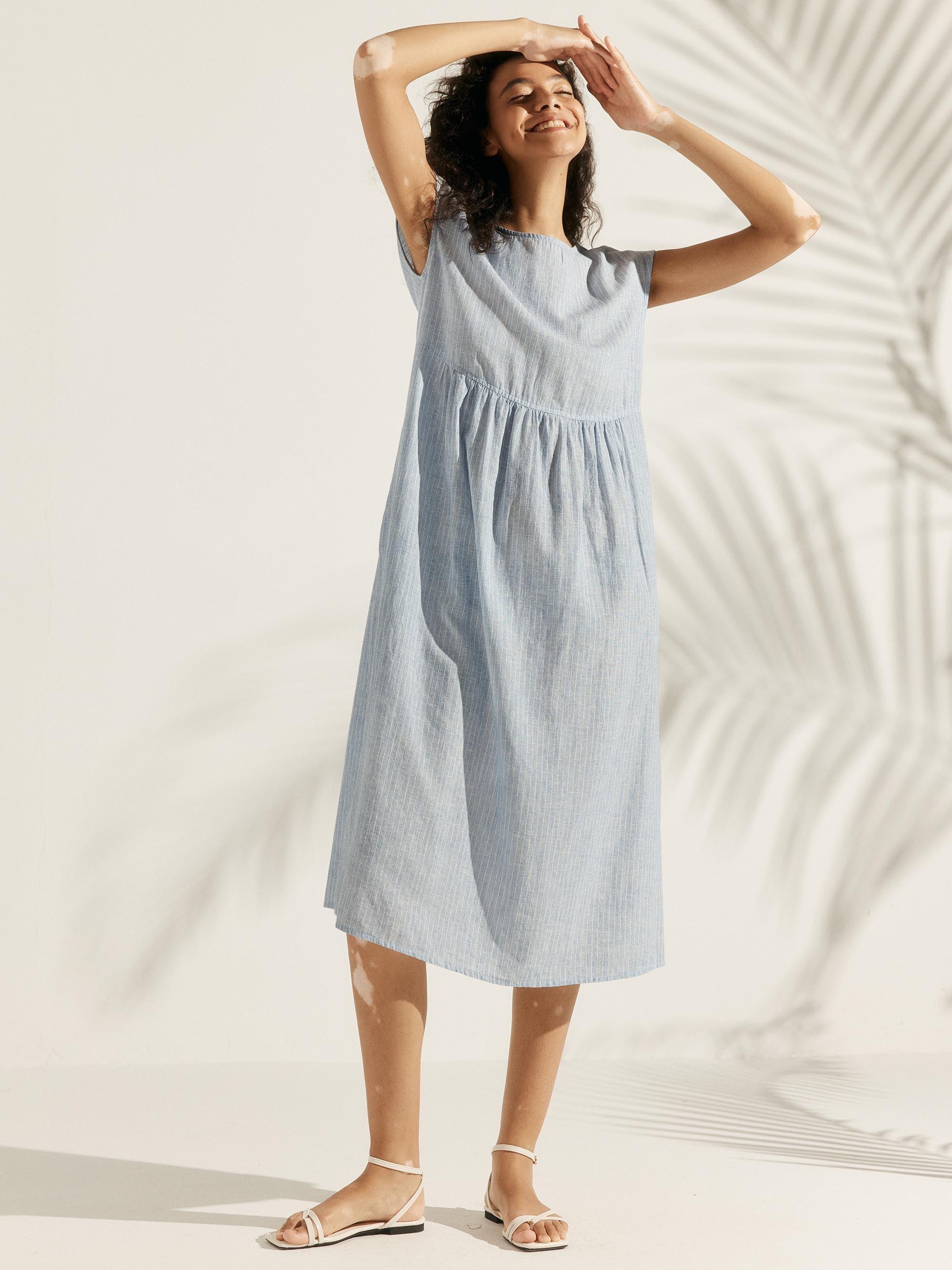 Cap Sleeve Washed Midi Dress