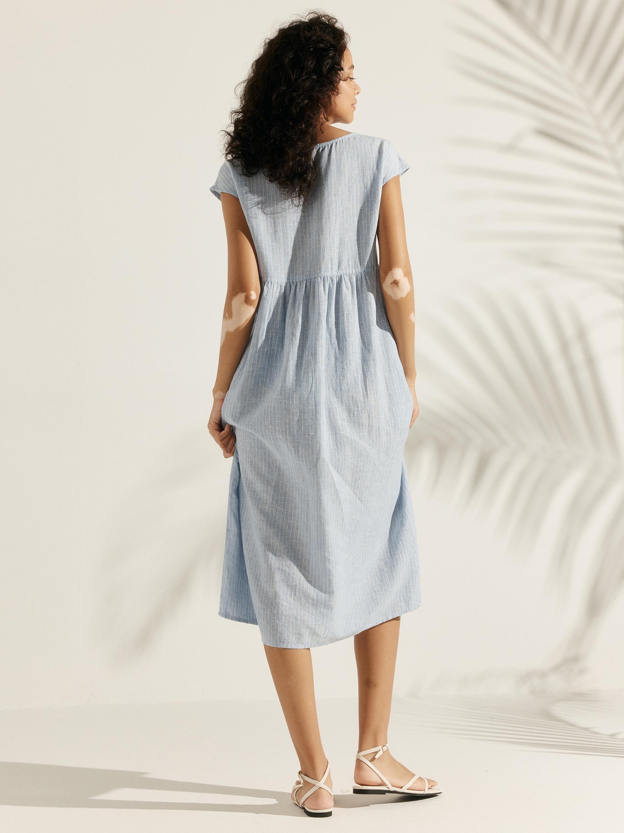 Cap Sleeve Washed Midi Dress
