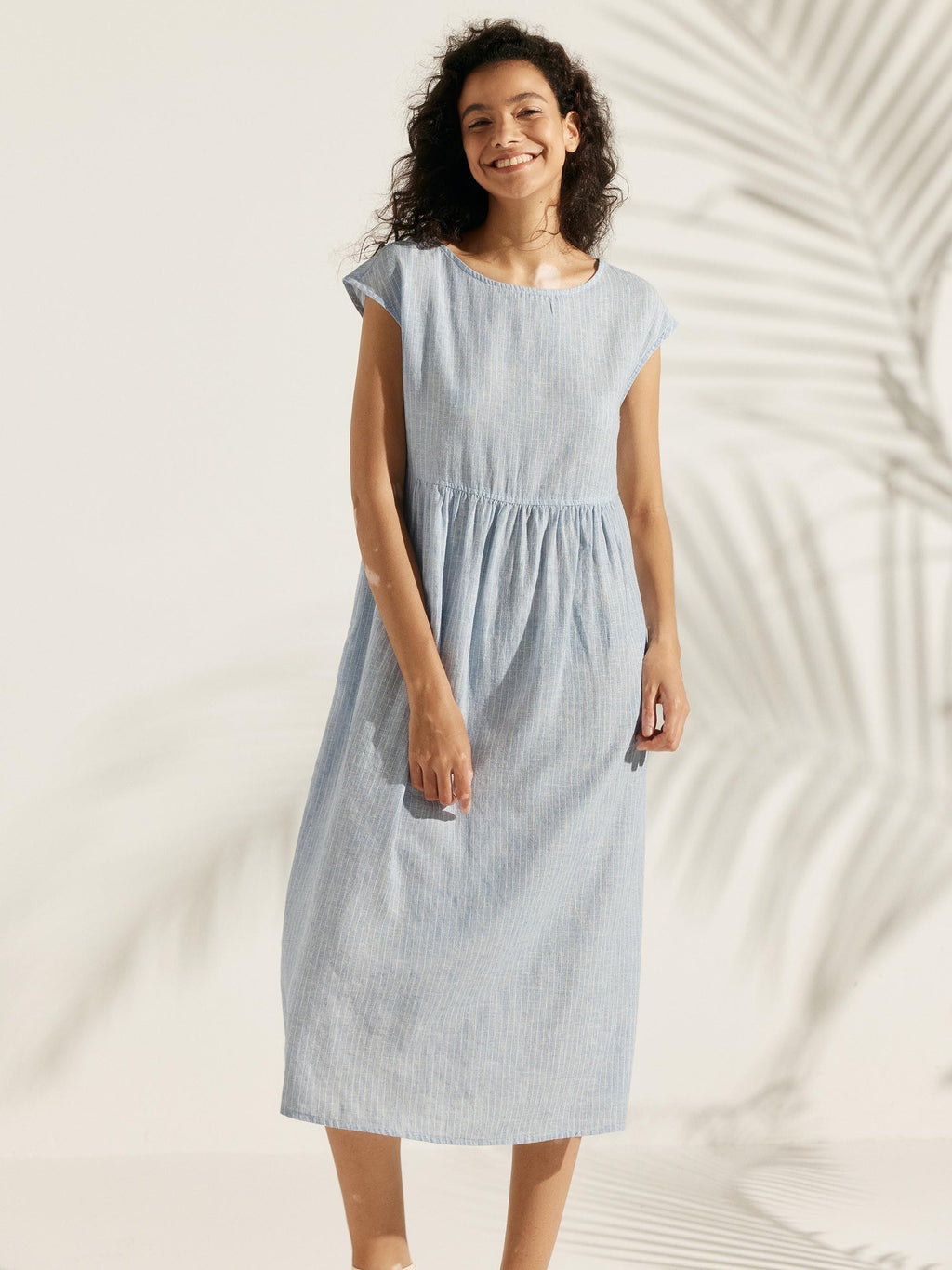Cap Sleeve Washed Midi Dress