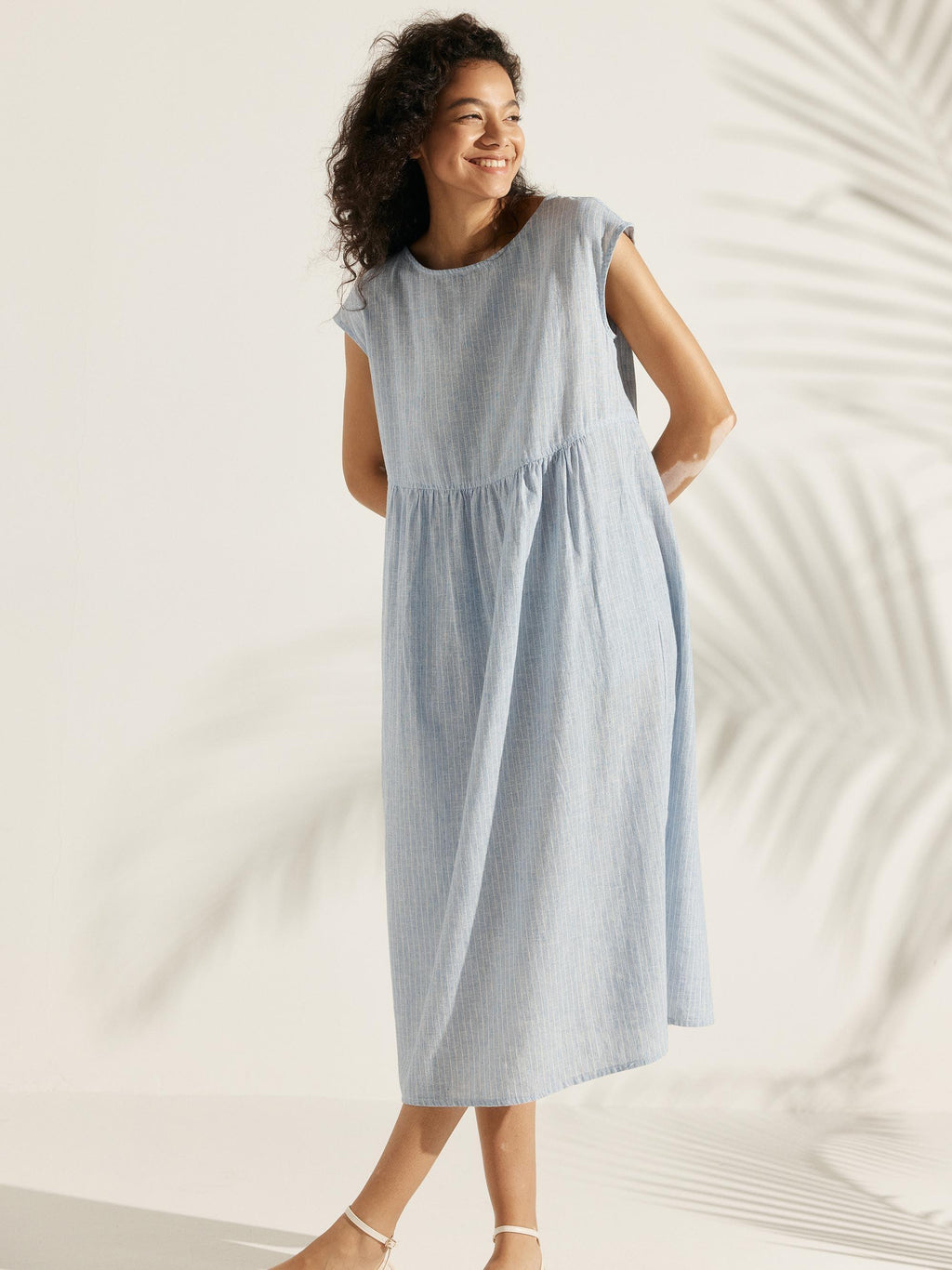 Cap Sleeve Washed Midi Dress