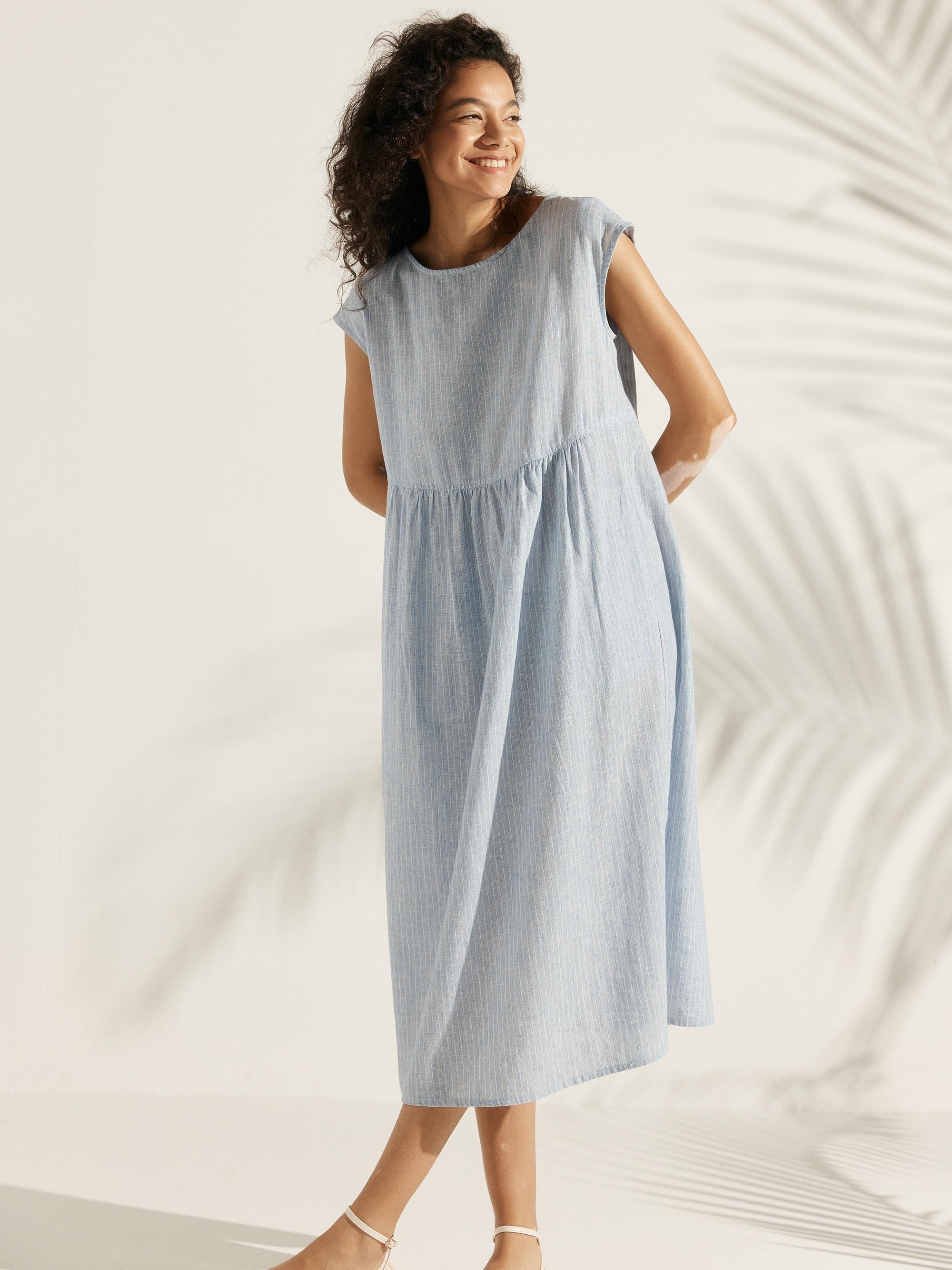 Cap Sleeve Washed Midi Dress
