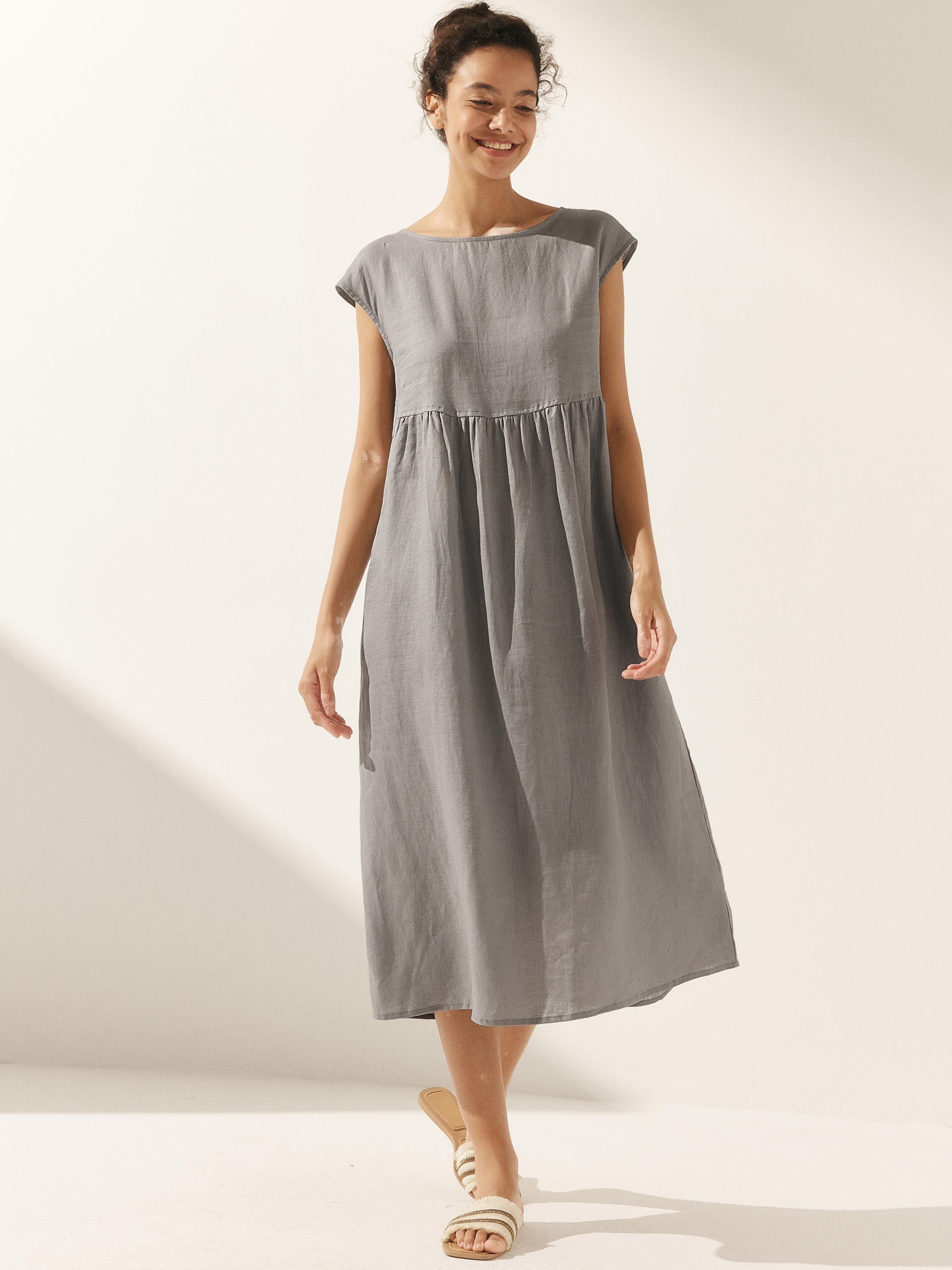Cap Sleeve Washed Midi Dress