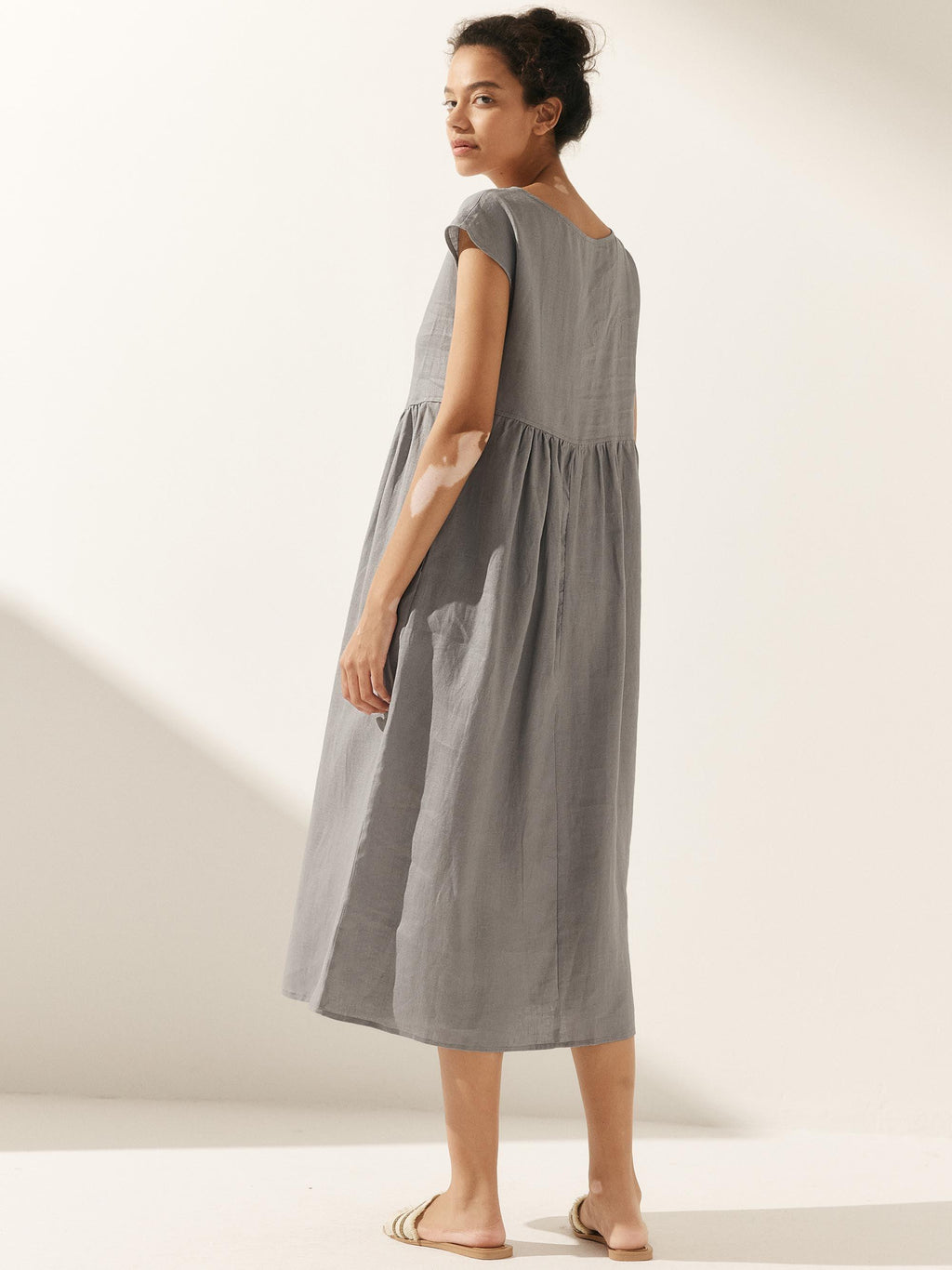 Cap Sleeve Washed Midi Dress