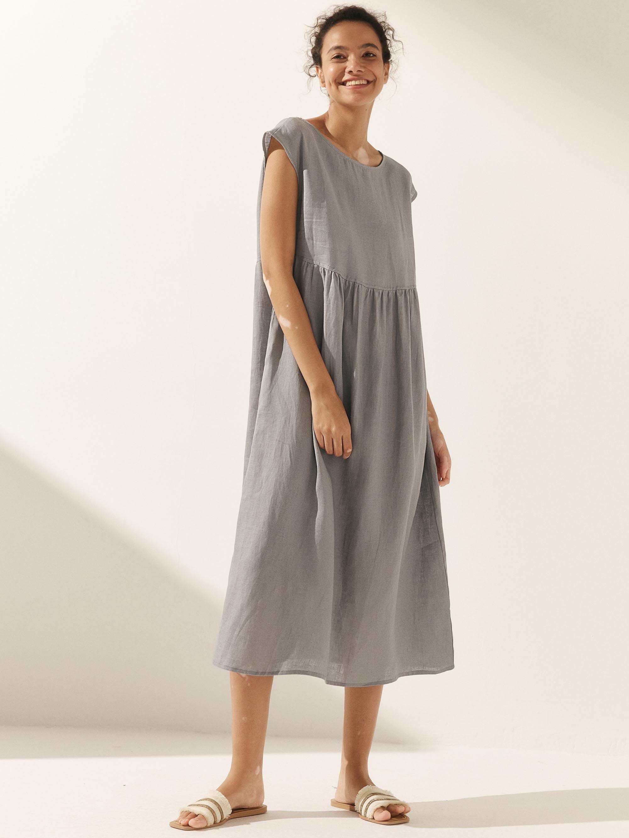 Cap Sleeve Washed Midi Dress