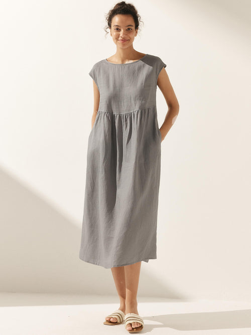 Cap Sleeve Washed Midi Dress