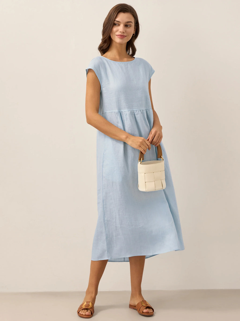 Cap Sleeve Washed Midi Dress