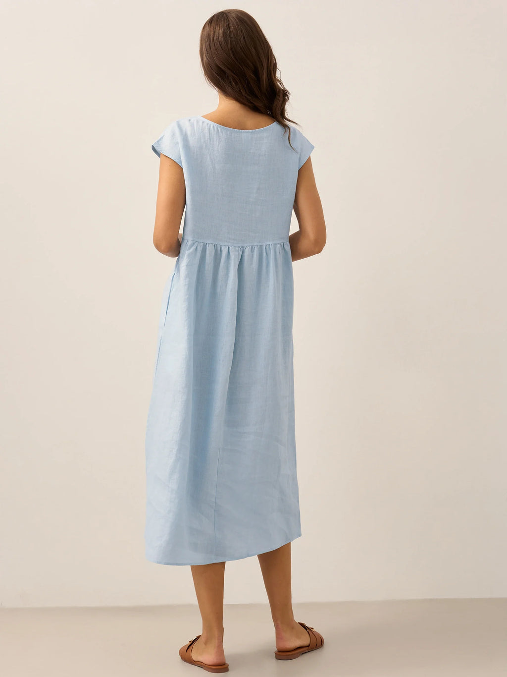 Cap Sleeve Washed Midi Dress