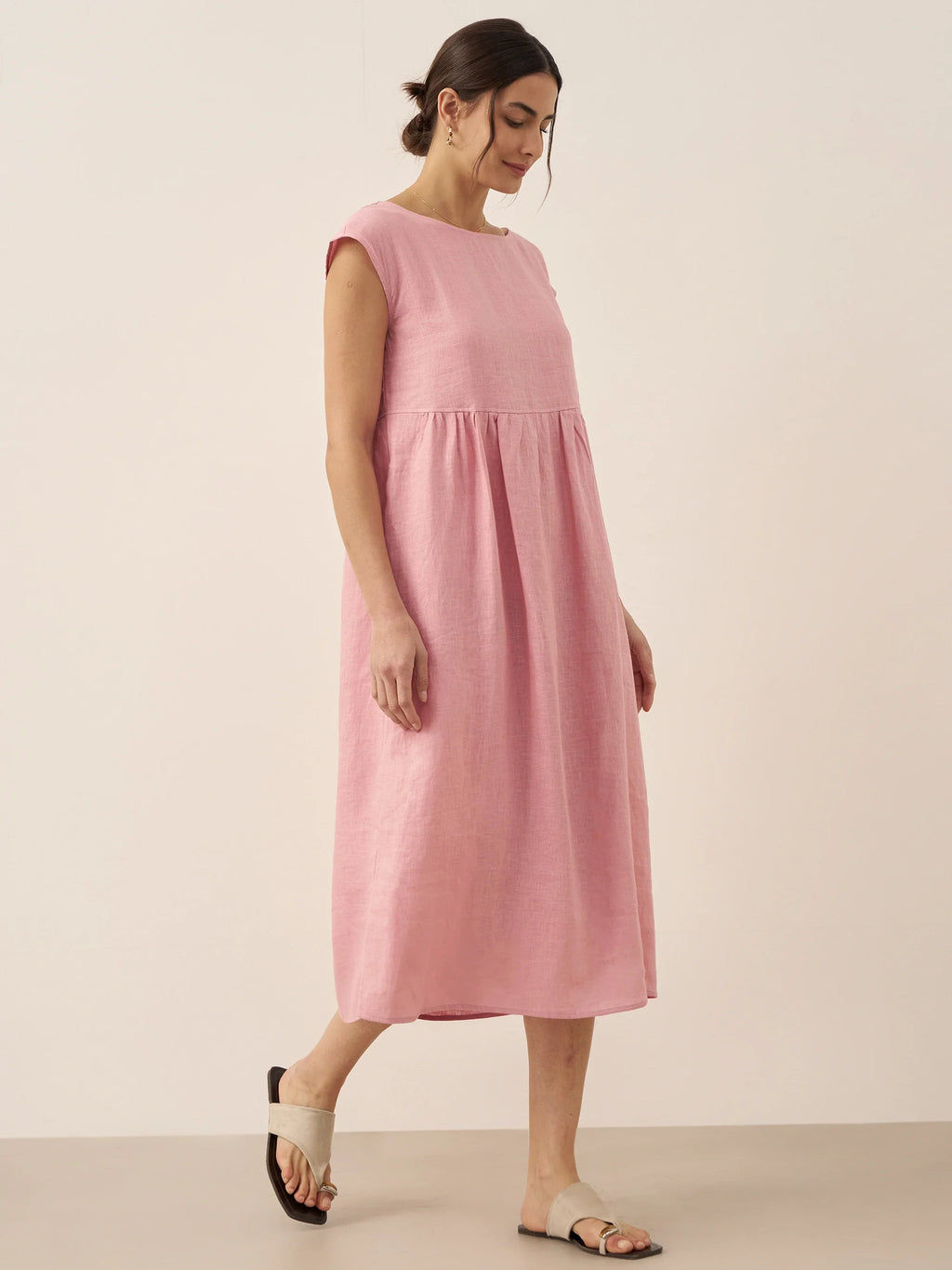 Cap Sleeve Washed Midi Dress