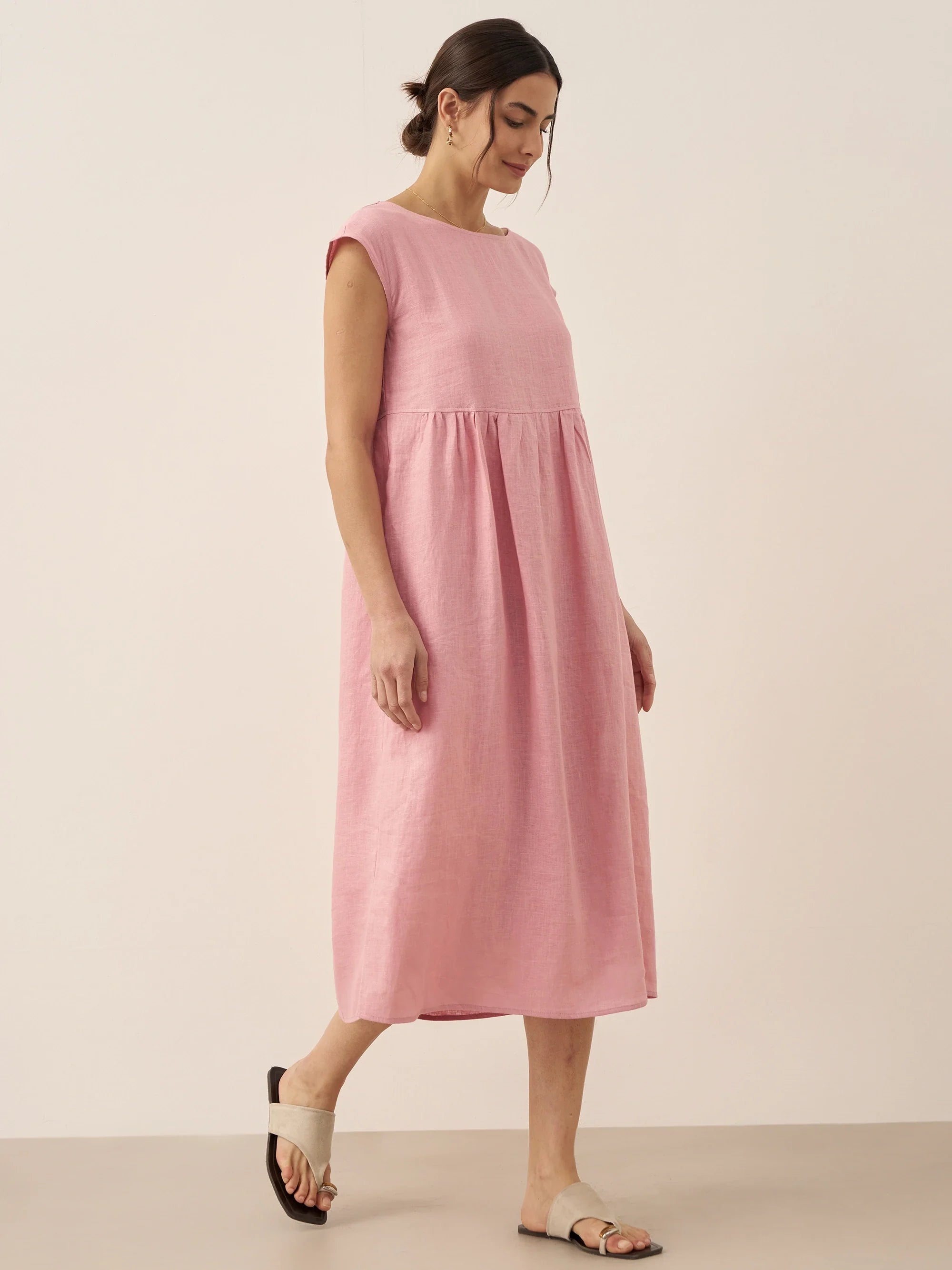 Cap Sleeve Washed Midi Dress
