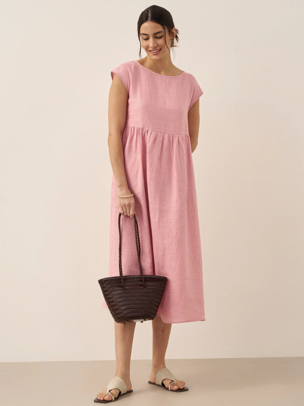 Cap Sleeve Washed Midi Dress