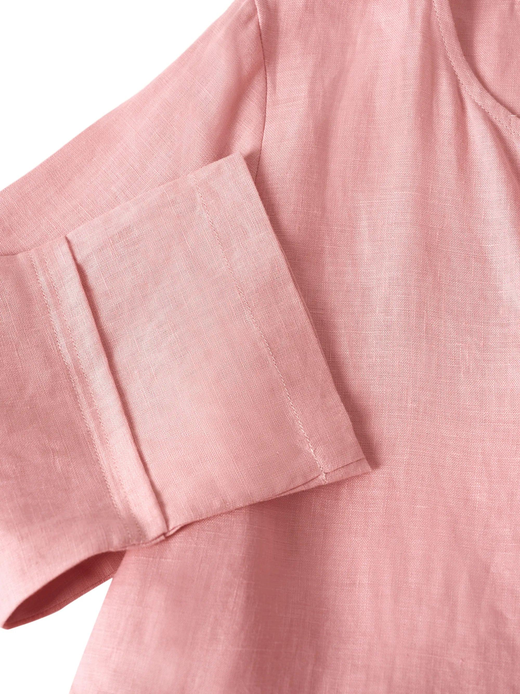 Loose Fit Button Waist Gathered Midi Dress